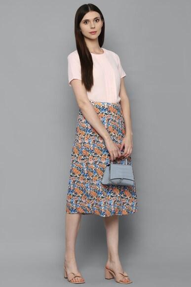 women multi print casual skirt