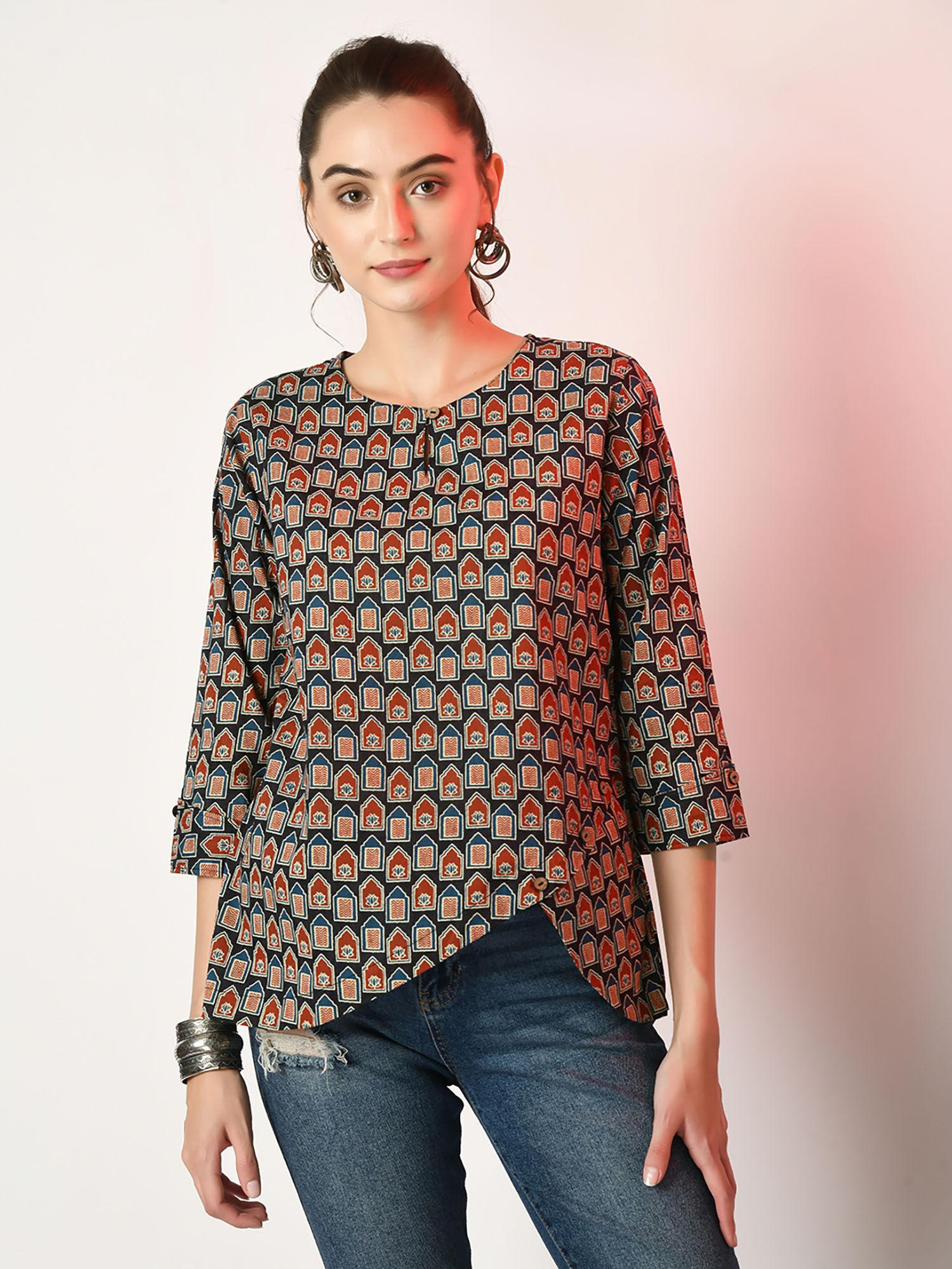 women multi printed tunic