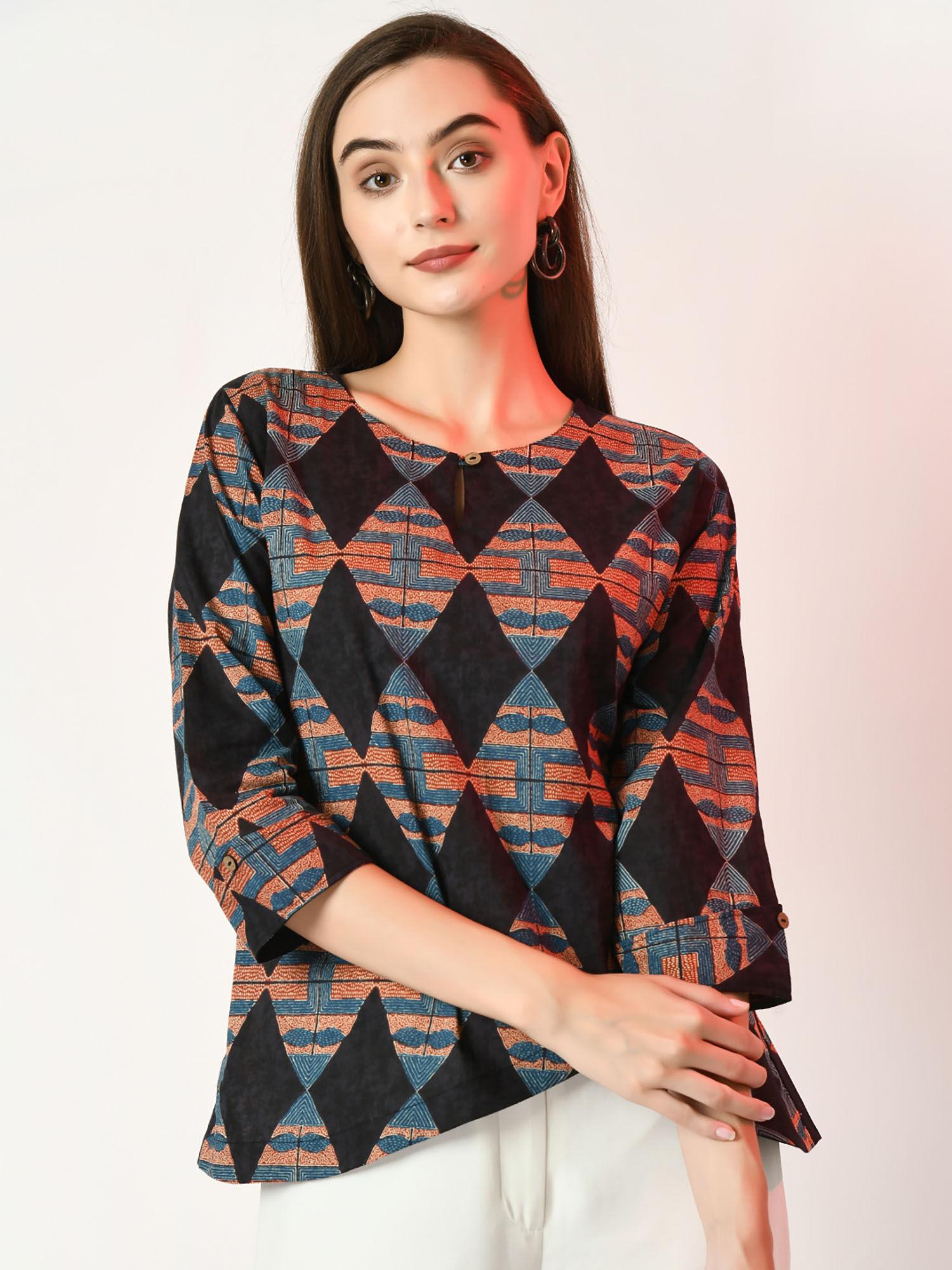 women multi printed tunic