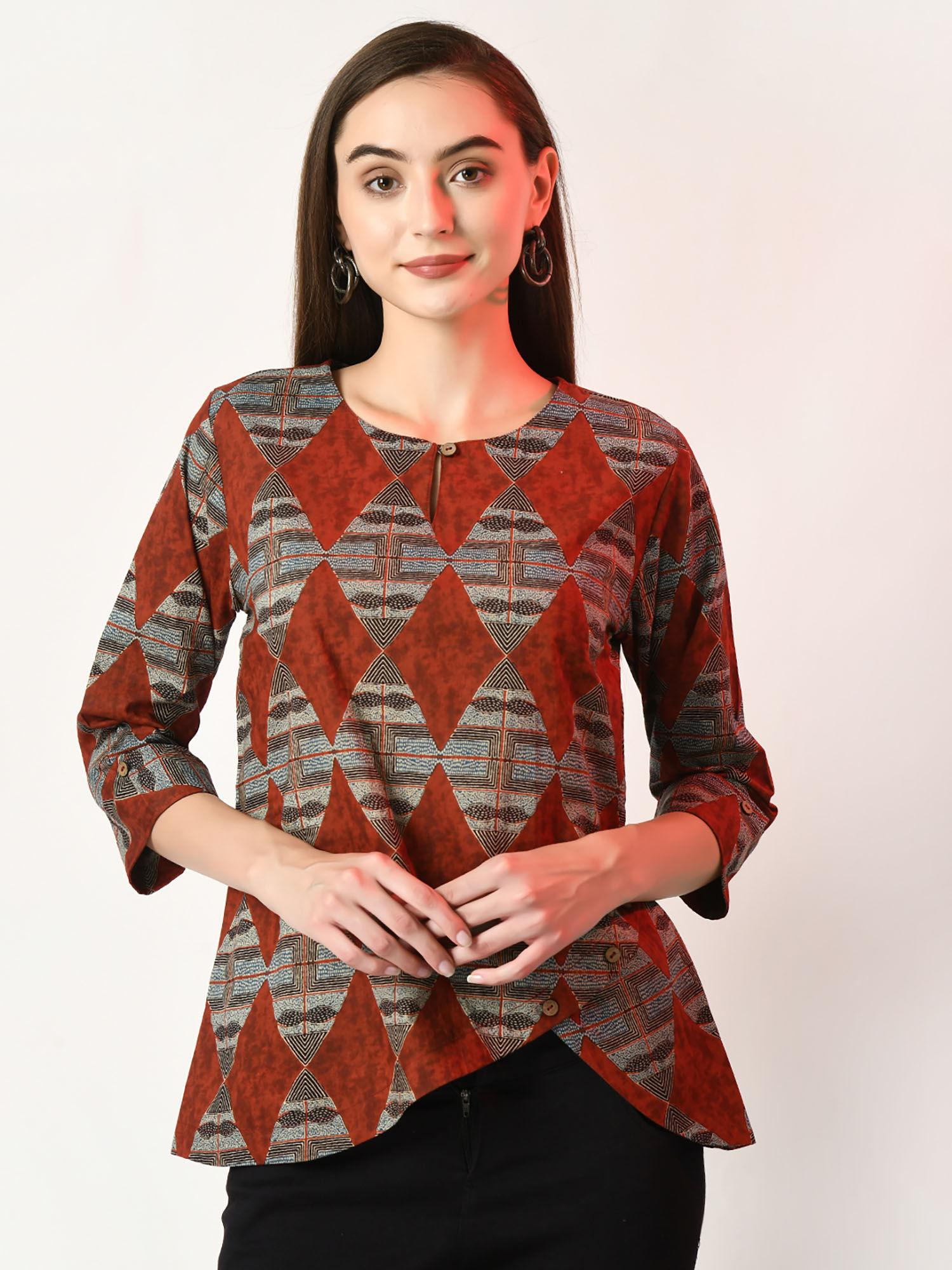 women multi printed tunic