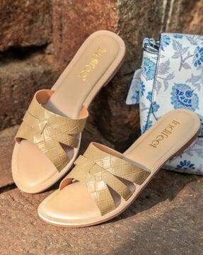 women multi-strap  slip-on flat sandals