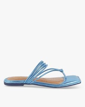 women multi-strap slip-on sandals