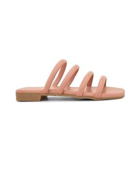 women multi-strap slip-on sandals