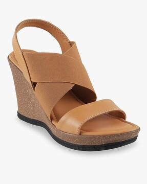 women multi-strap wedges