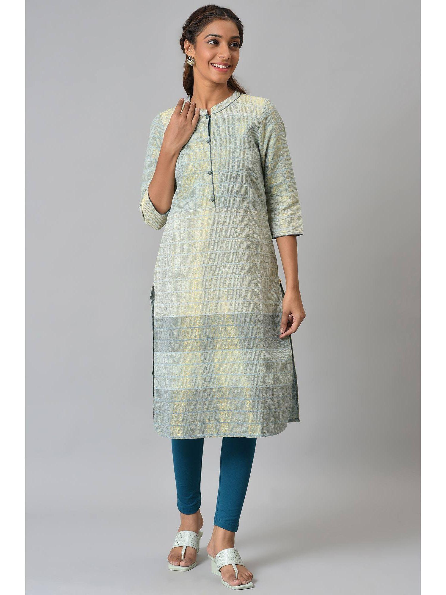 women multicolor festive geometric print cotton blend kurta