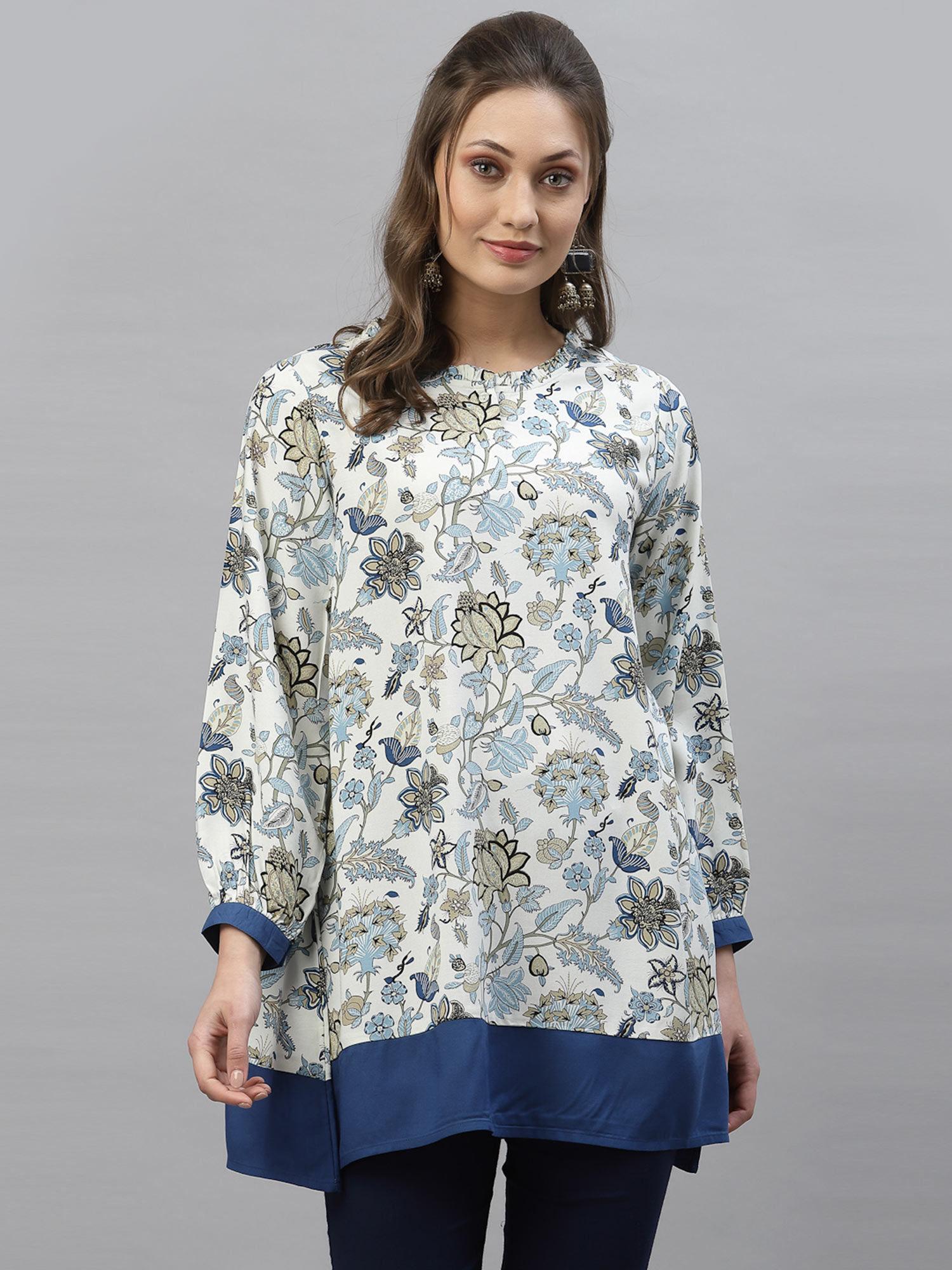 women multicolor floral print tunic