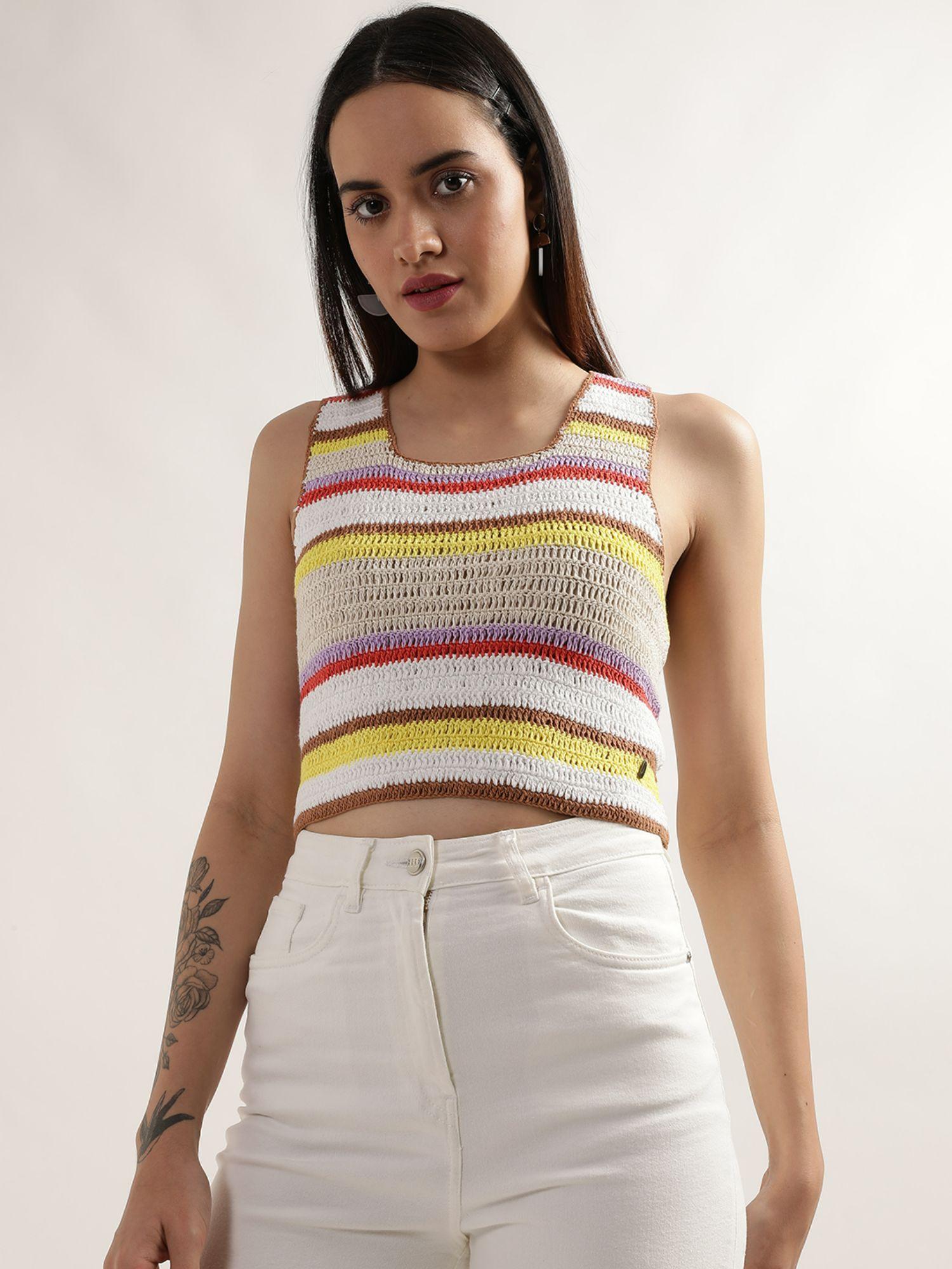 women multicolor stripe top