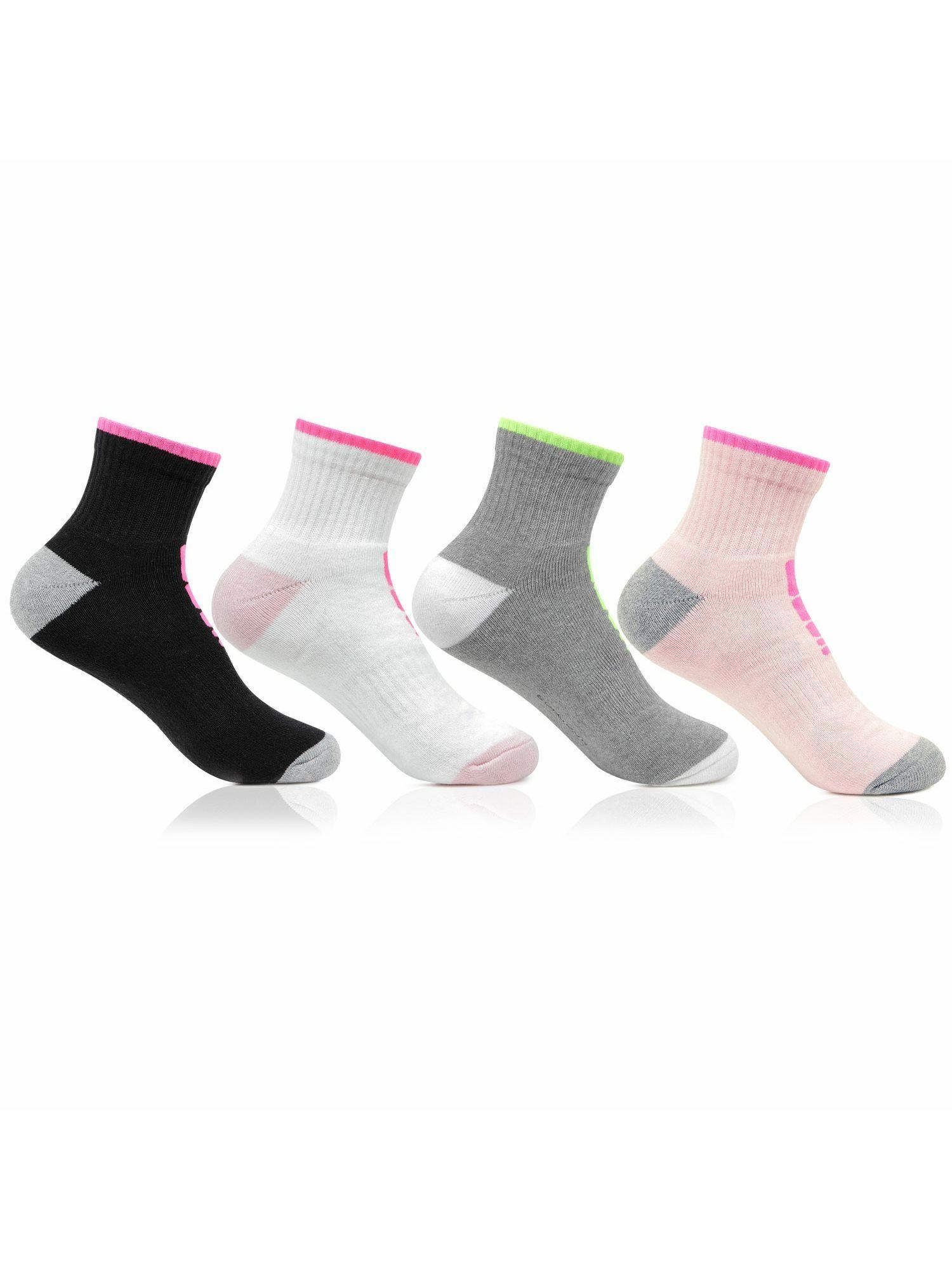 women multicolored cushioned gym and sports socks- pack of 4