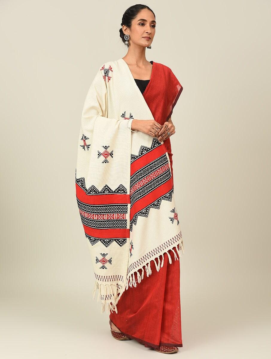 women multicolour cotton toda shawls