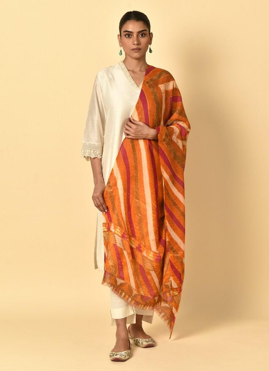 women multicolour wool phulkari shawls