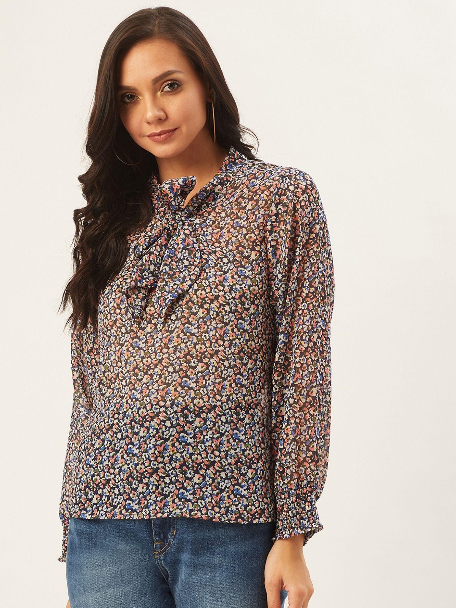 women multicoloured printed top