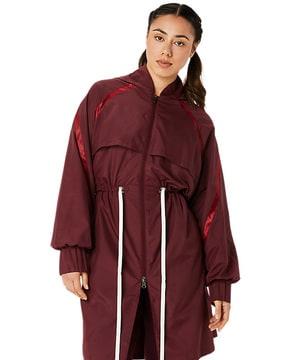 women nagino woven long jacket