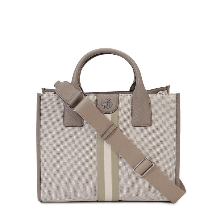 women natural solid colourblocked trim tote bag