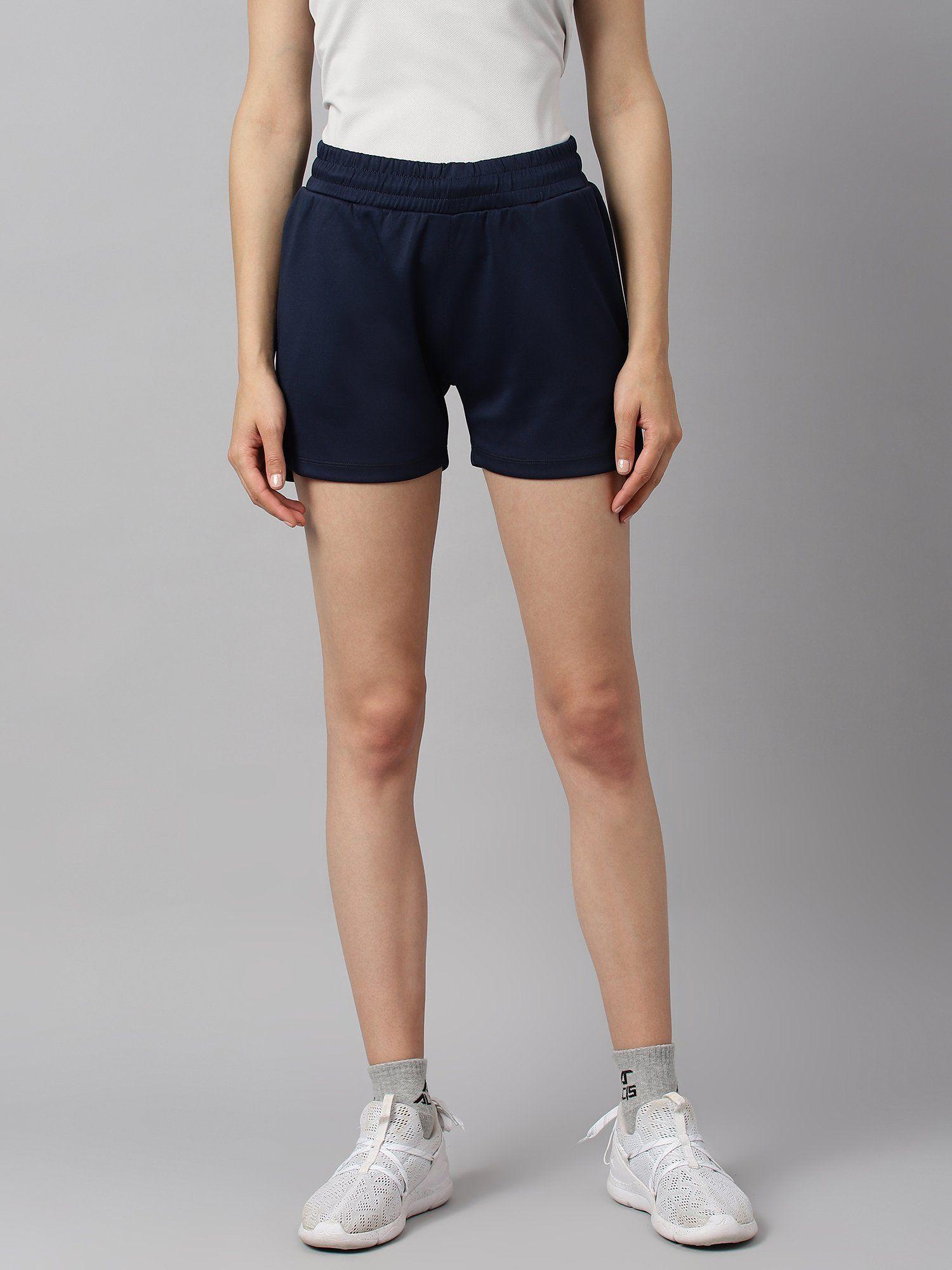 women navy blue anti static soft touch slim fit train all day sustainable shorts