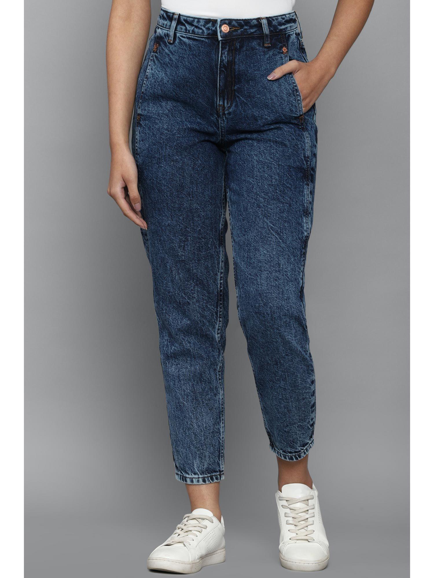 women navy jeans