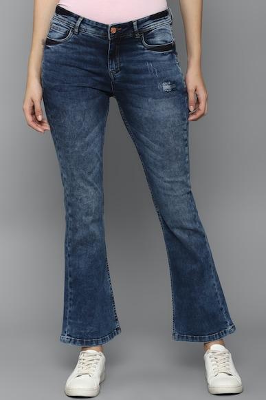 women navy regular fit dark wash jeans