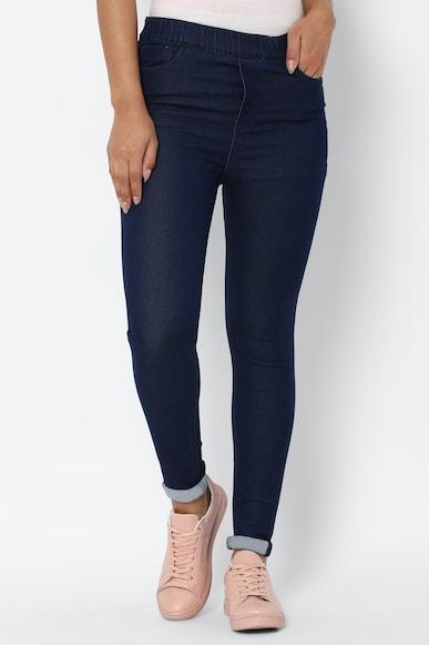 women navy skinny fit  wash jeans