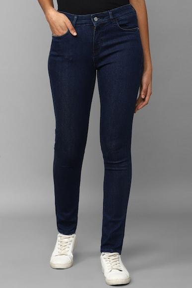 women navy slim fit dark wash jeans