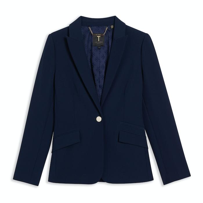 women navy slim tailored blazer