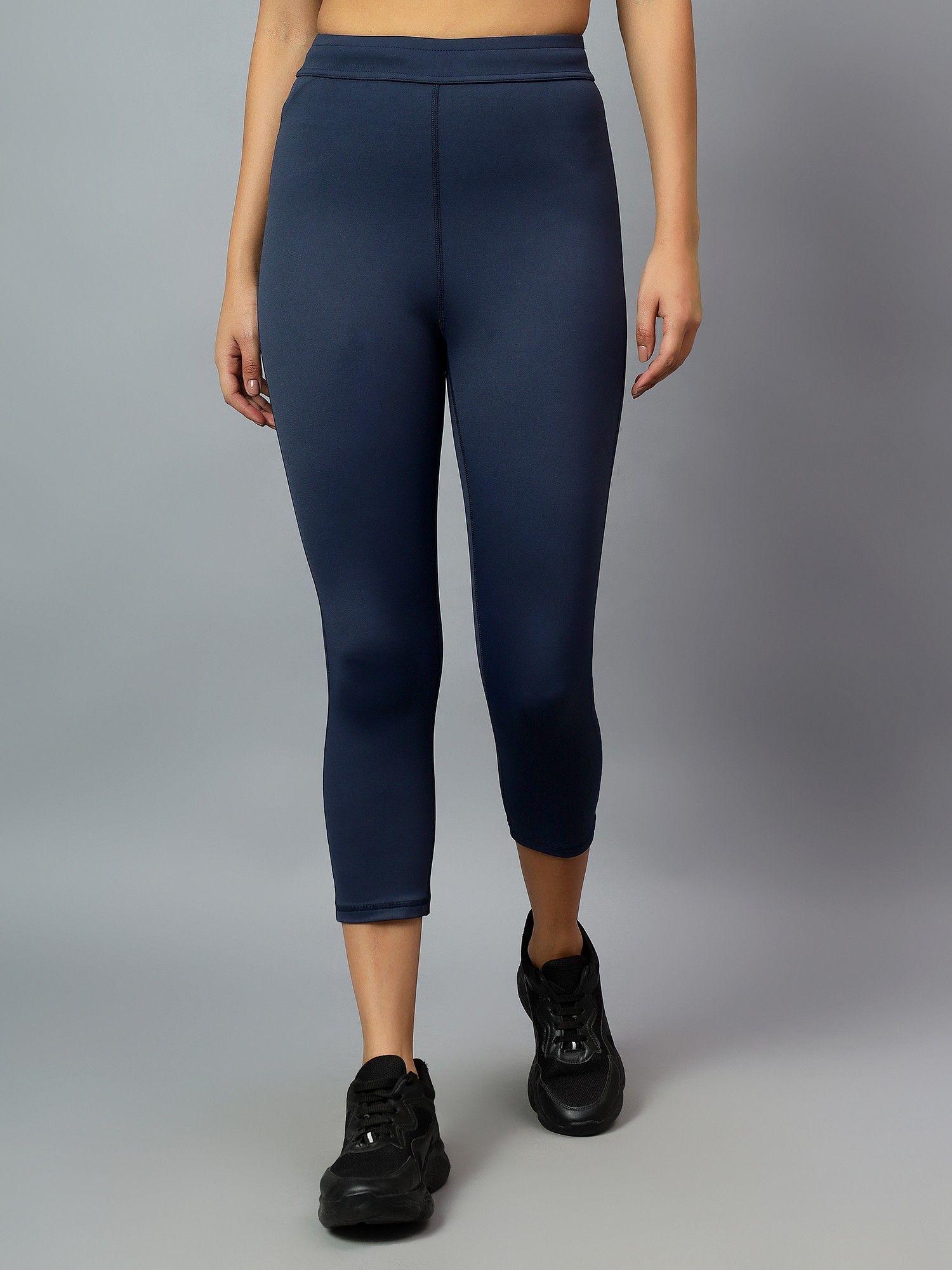 women navy tight with zipper pocket