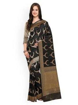 women necklace woven art silk saree