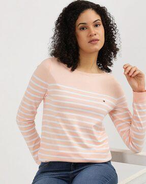 women new ivy boat-neck long-sleeve sweater