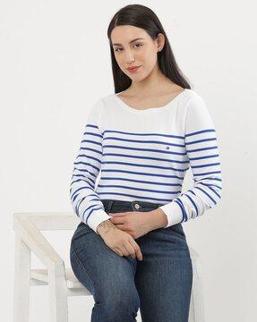 women new long sleeves boat-neck sweatshirt