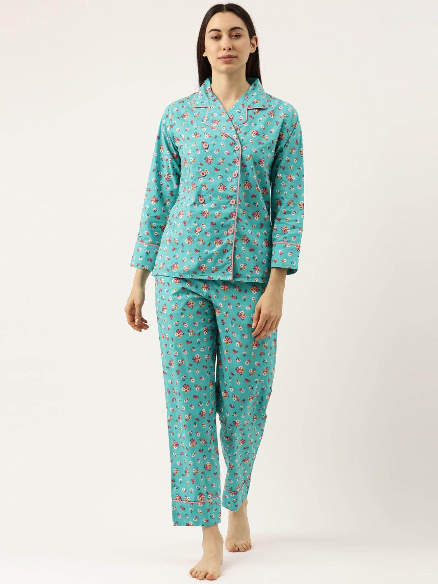 women night suit - blue