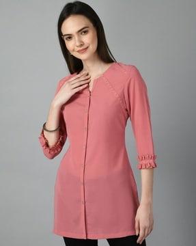 women no darts straight tunic