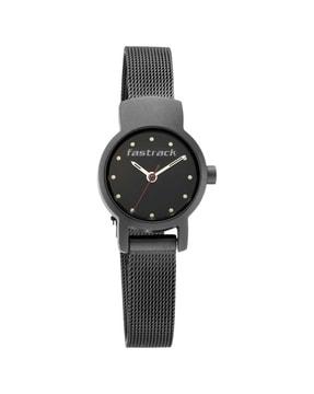 women np2298nm01 hitlist black dial stainless steel strap watch