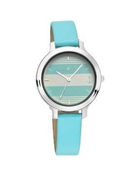 women np6217sl02 tripster blue and white dial leather strap watch