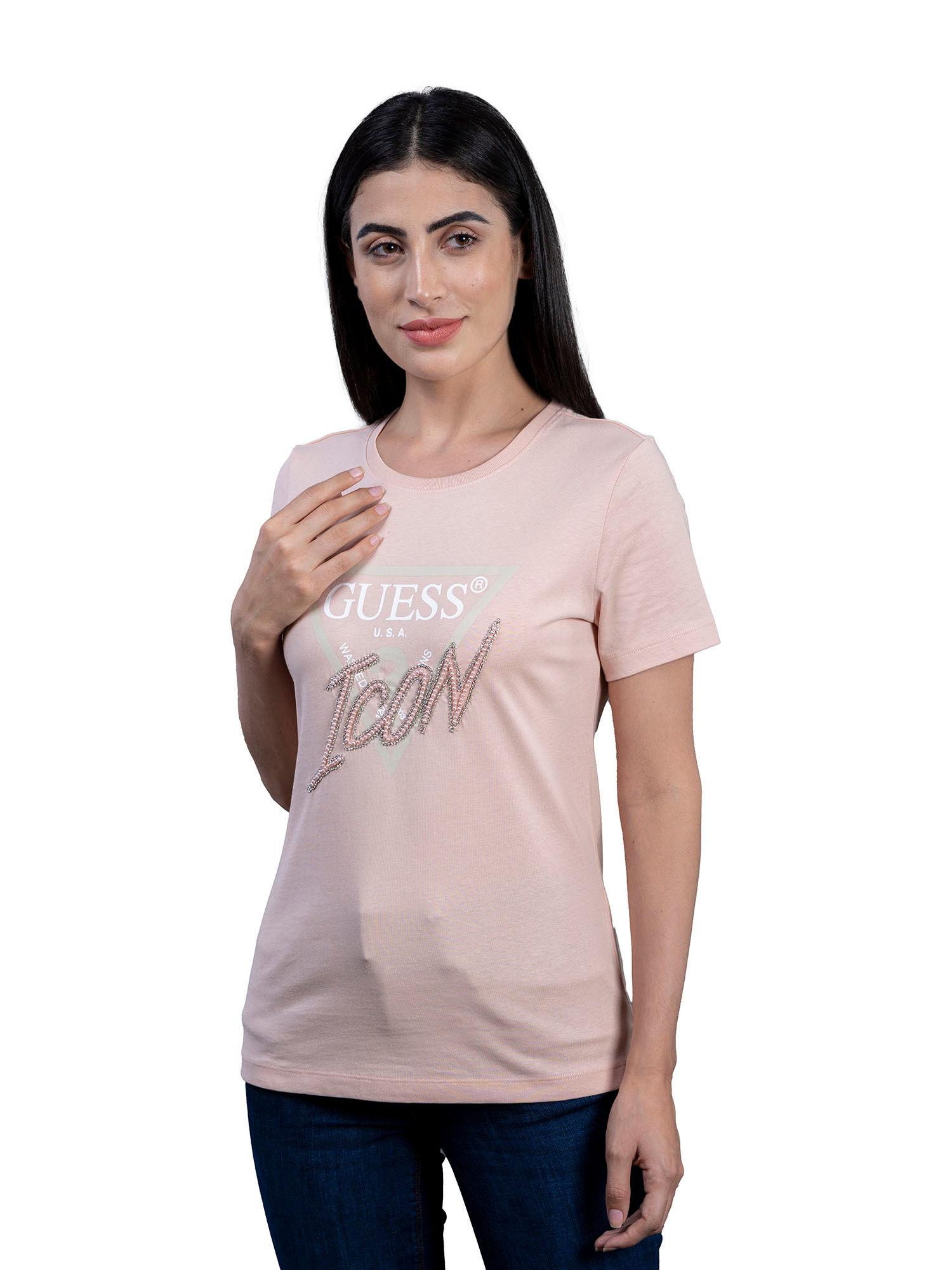 women nude crew neck short sleeves t-shirt