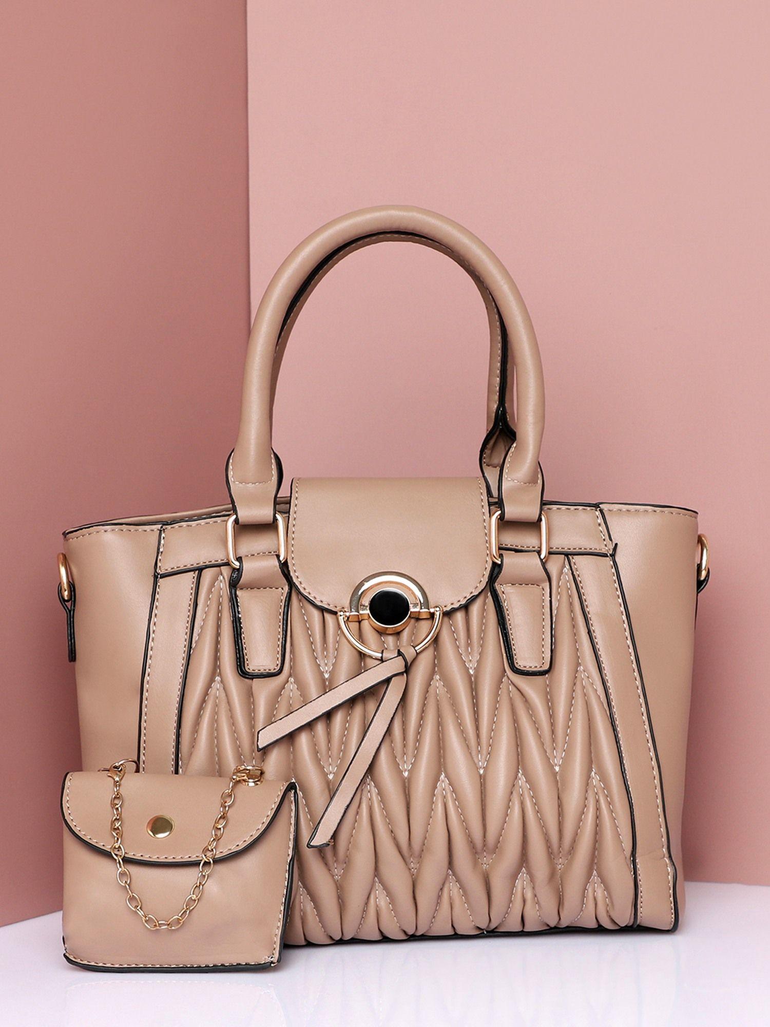women nude handbag with pouch