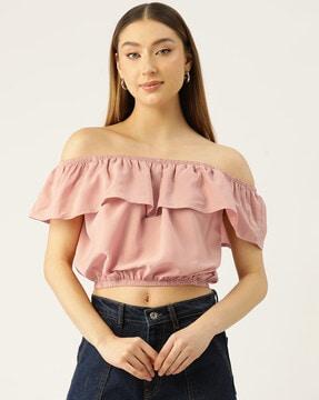 women off-shoulder regular fit top