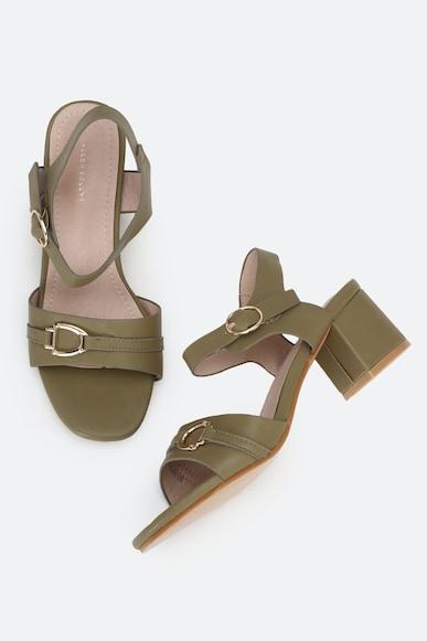 women olive casual heels