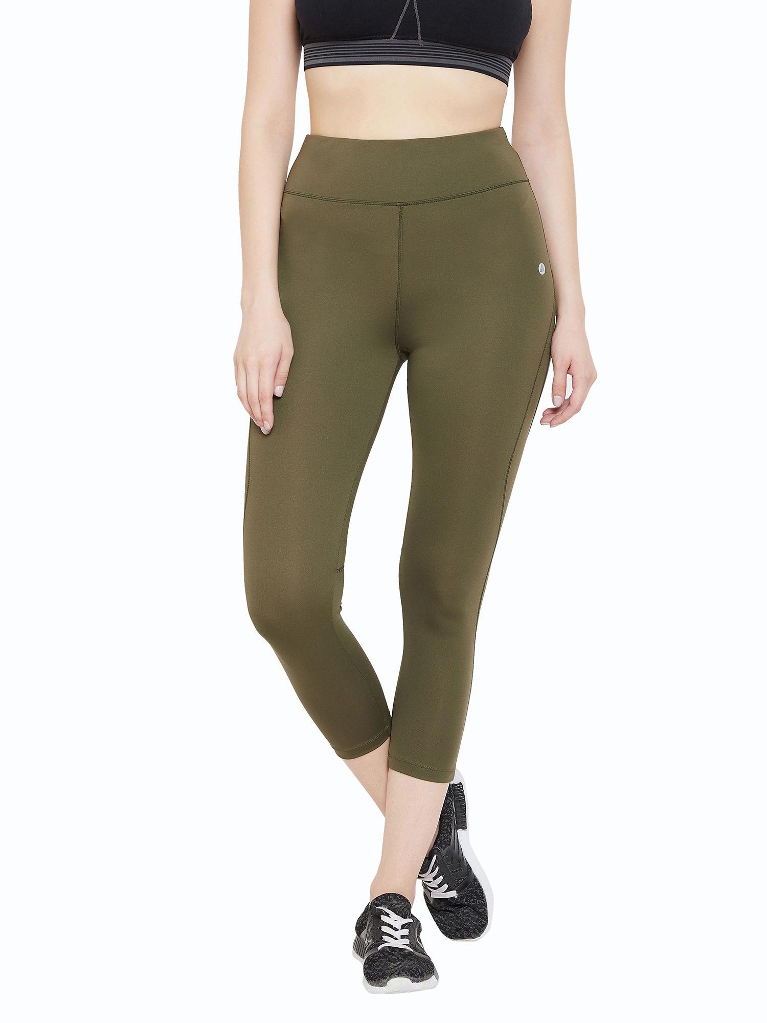 women olive performance quick dry training tights