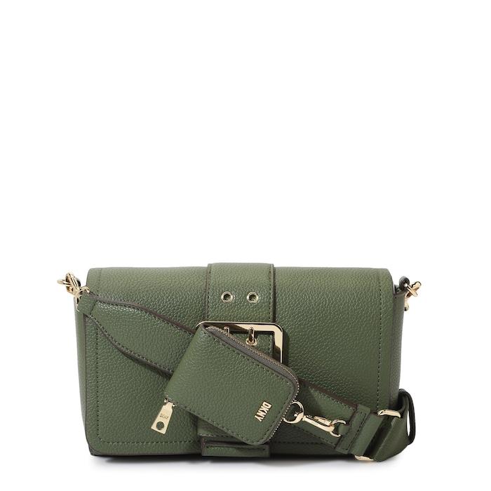 women olive solid flap crossbody bag with buckle