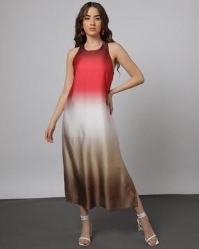 women ombre-dyed a-line dress