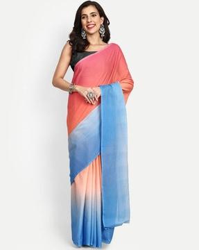 women ombre-dyed cotton saree