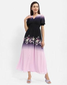 women ombre-dyed fit & flare dress