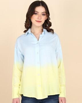 women ombre-dyed fitted shirt