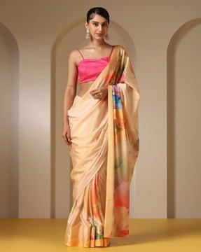 women ombre-dyed organza saree