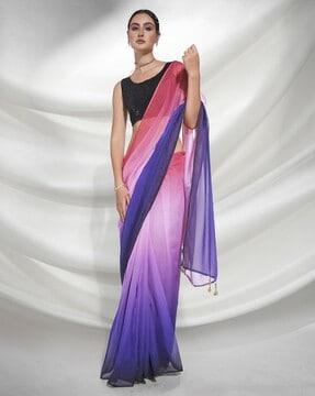 women ombre-dyed saree