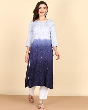 women ombre-dyed straight kurta