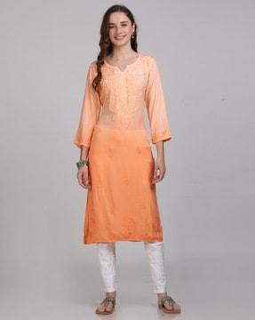 women ombre-dyed straight kurta
