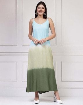 women ombre-dyed strappy a-line dress