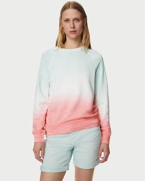 women ombro-dyed crew-neck sweatshirt