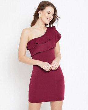 women one-shoulder bodycon dress