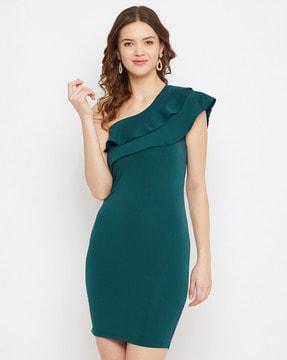 women one-shoulder bodycon dress