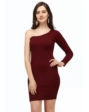 women one-shoulder bodycon dress